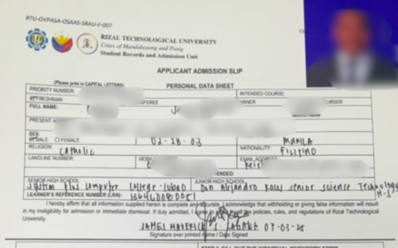 Admission Slip